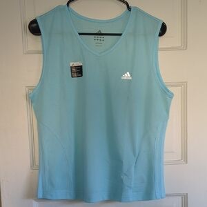 Adidas Sky Blue V-Neck Tank Top